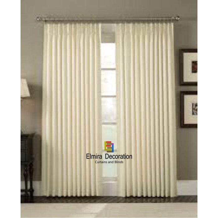 Gorden blackout Cream Polos model sangkut