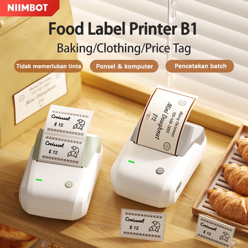 

Niimbot B1 Printer Label Harga Barcode, Printer Stiker Tanggal untuk Toko Kelontong/Makanan Roti
