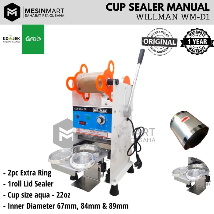 

Cup Sealer Mesin Press Gelas WM-D1 u/ Gelas Tinggi 22 Oz + Roll GOJEK