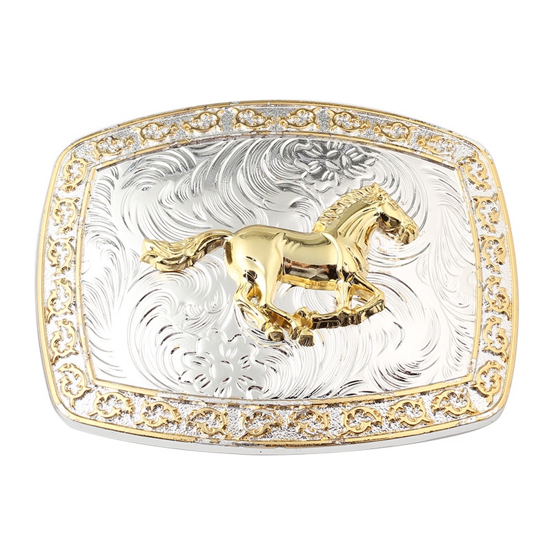 Golden Horse Men'S Belt Buckle Cowboy