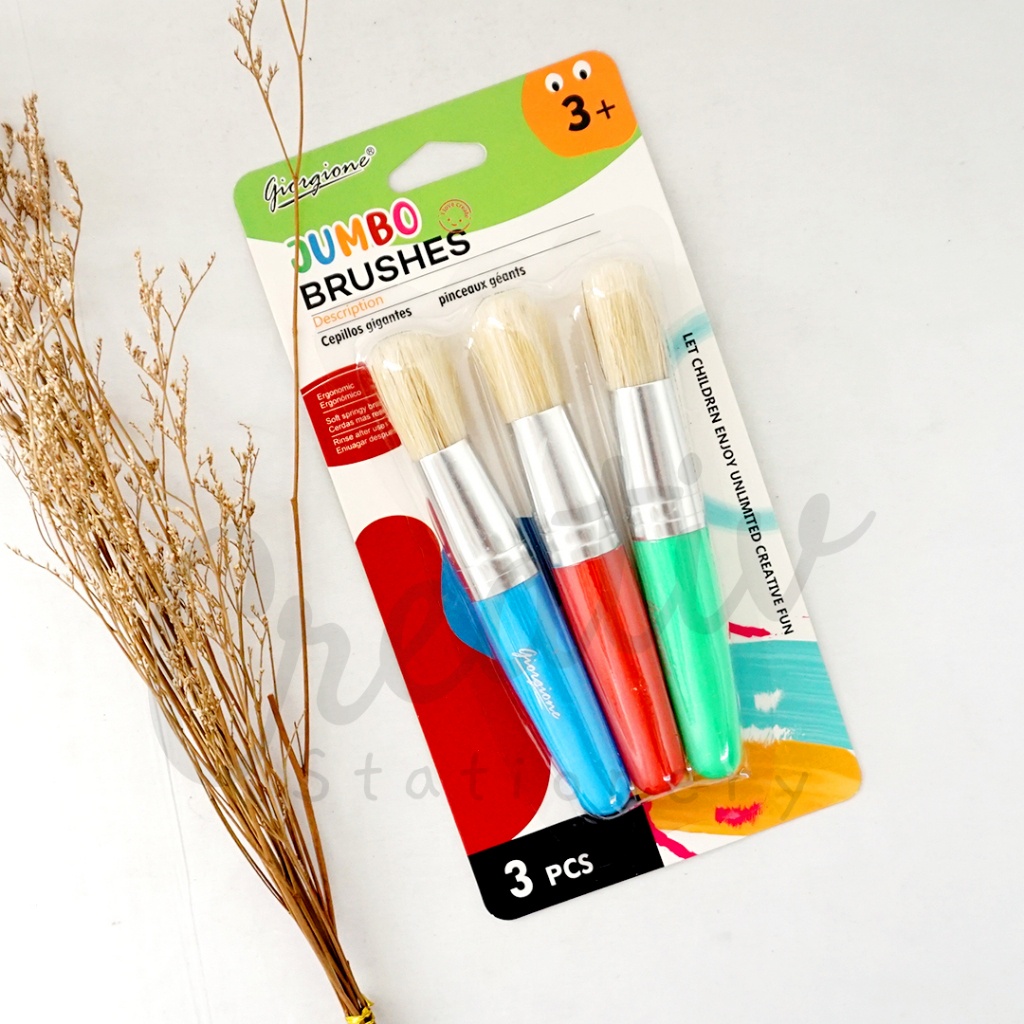 

IK! GIORGIONE Jumbo Brushes Bristle Kuas Lukis Putih Nylon 3 Pc G-HO-003
