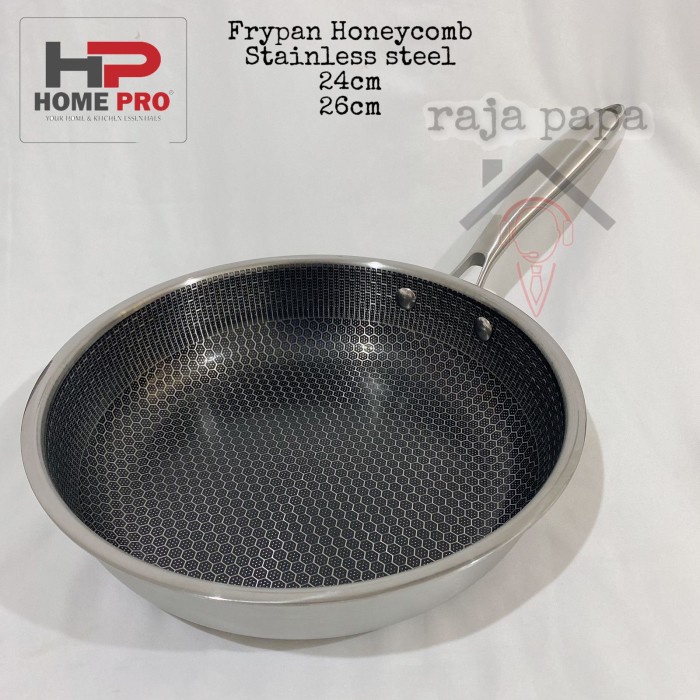 YukBuruanPromobanyak- Rapa Home Pro Frypan Wajan Stainless Steel Honeycomb