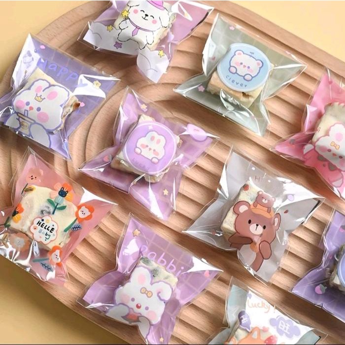 ada- Plastik opp Tebal motif Plastik Cookies pie Permen