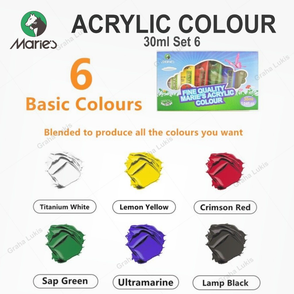 

IK! Maries Acrylic 30ml Set 6