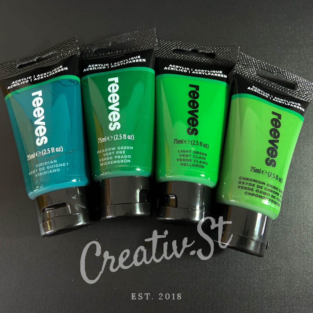 

IK! REEVES Acrylic 75 Ml Paint Acrylic Color Part 1 Red Yellow Blue Purple Cat Akrilik Lukis