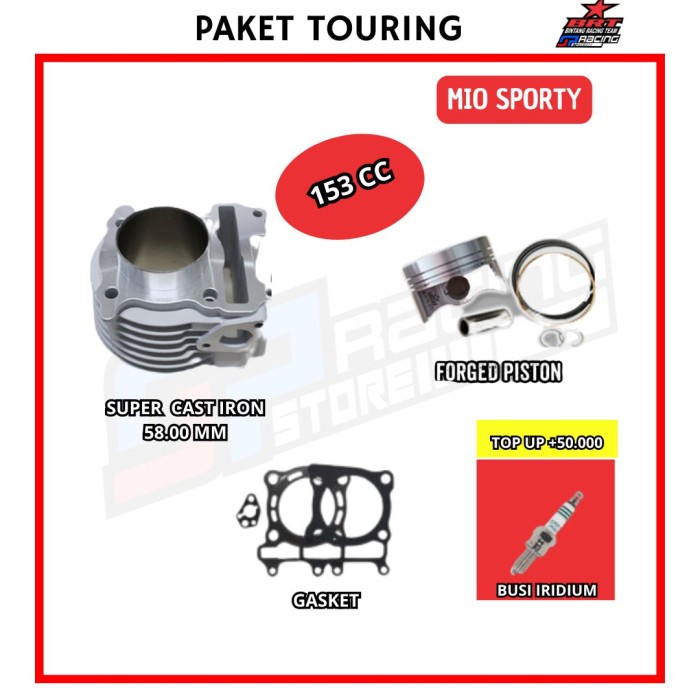 BRT Paket Touring 2 Bore UP Mio Sporty Blok Piston