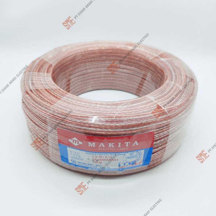 Kabel Makita Monster 2X30 2X50 2X80 2X120 Sqmm Transparant Roll 100Mtr