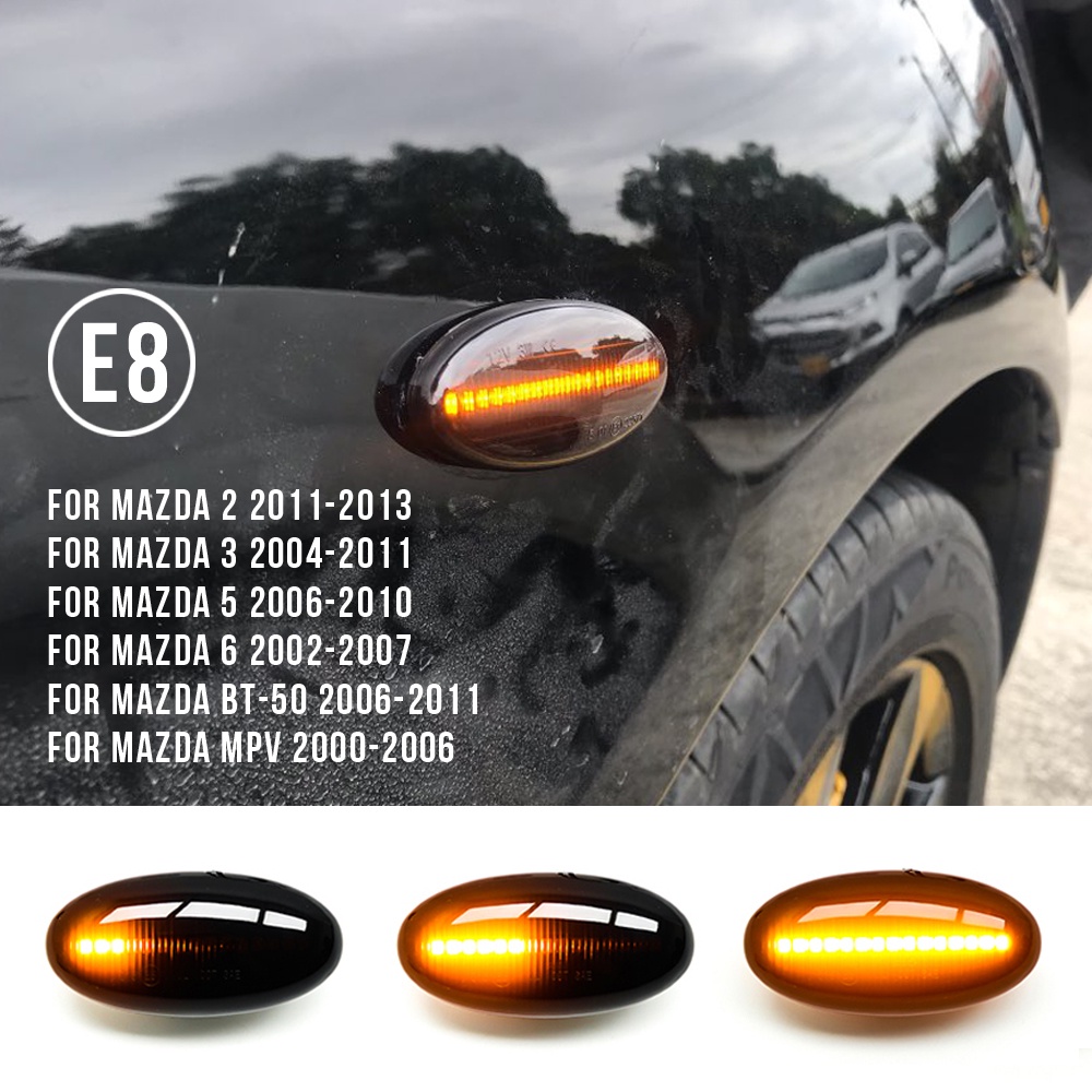 Baru 2pcs Smoke Led Dynamic Side Marker Turn Signal Light For Mazda 3 04-11 For Mazda 2 5 MPV Sequen