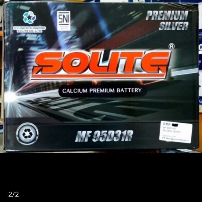 95D31R N70 Solite Mf 12V 80Ah