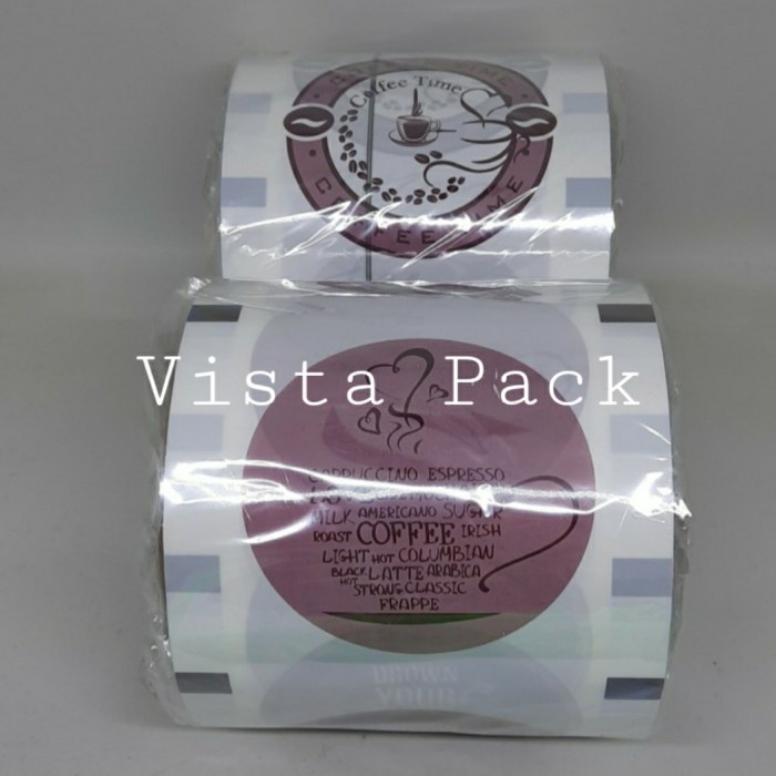 silahkan- Lid Cup Sealer / Tutup Gelas Plastik gbr KOPI+ Sensor (+/- 1000 cup)