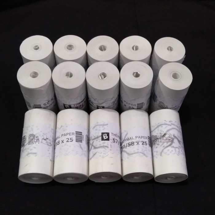 

New Kertas printer 57 x 25 58 x 25 thermal kasir edc cetak BIRU coreless