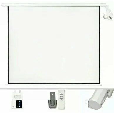 Screen Proyektor Motorized 84"/ layar proyektor otomatis 84" (2,1)mtr)