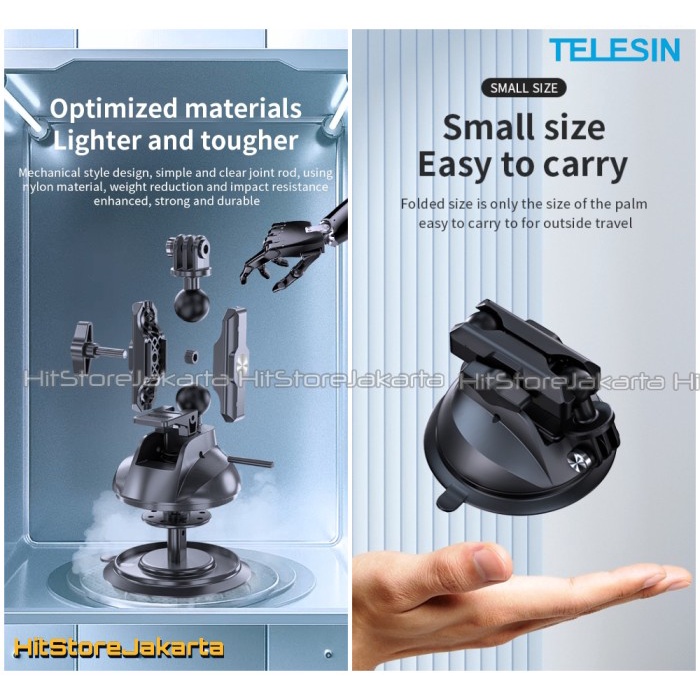 Telesin 360 Suction Cup Mount Gopro Insta360 Action Cam Suction Cup Hp Promo