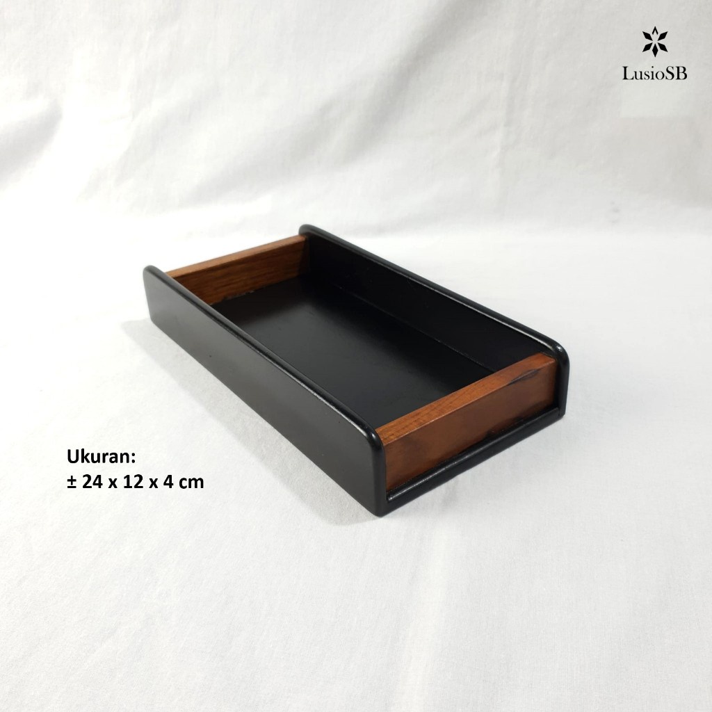 ID LUSIOSB NAMPAN AESTHETIC KAYU TRAY KAYU HITAM