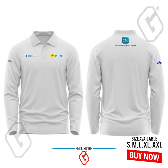 Gentz -polo shirt pln mobile bumn/baju kerah pln mobile akhlak bumn longsleve