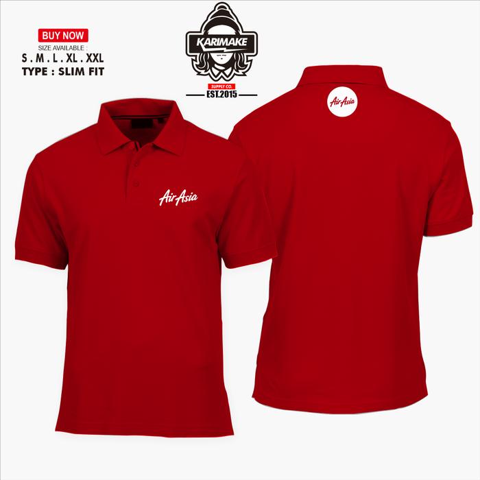 Gentz -Polo Shirt Kaos Polo Air Asia Logo Kaos Perusahaan - Karimake