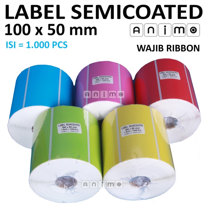 

LABEL SEMICOATED WARNA - 100 X 50 MM - 10 X 5 CM ISI 1000 PCS