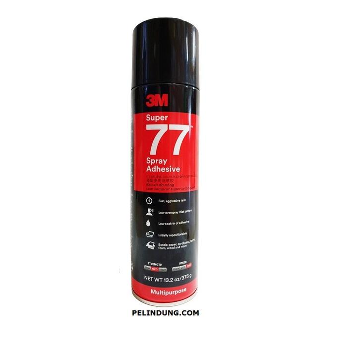 

LEM SEMPROT SERBAGUNA 3M SUPER 77 SPRAY ADHESIVE 375 GRAM LEM KAYU