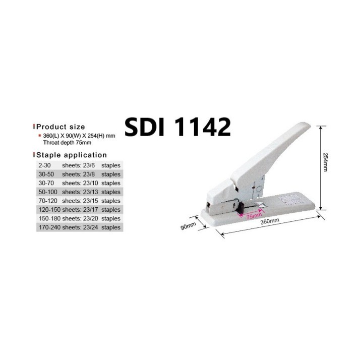 

SDI 1142 HEAVY DUTY STAPLER SDI ORIGINAL