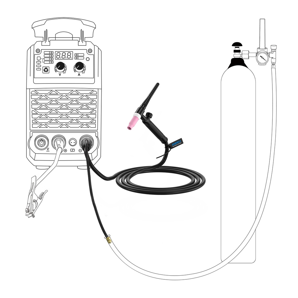 Andeli Wp17V Tig Welding Torch 4M Argon Tig Torch With 10-25Mm Connector Lift Tig Burner For