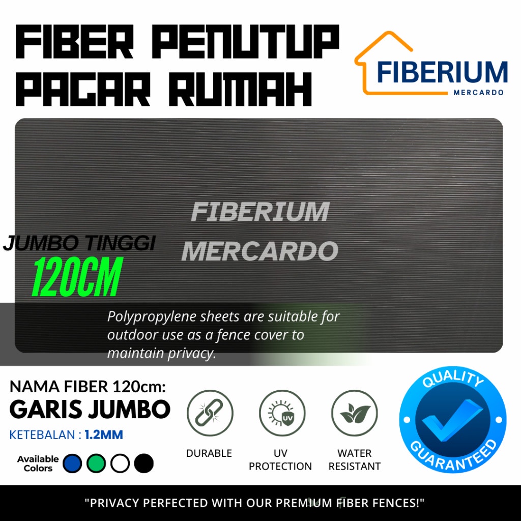 AYOOOLLARIZSS [FBRM MERCARDO] JUMBO SERIES 120cm - Fiber Plastik Penutup Pagar Rumah GARIS Tinggi