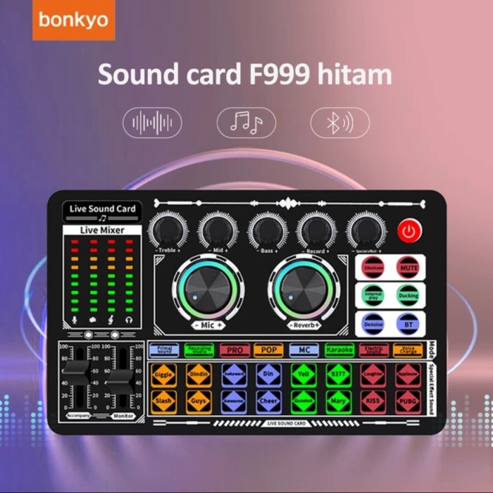 Ready soundcard f999 audio USB external sound card mic bluetooth p f999
