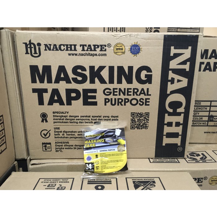 

New Lakban Kertas Nachi 1 inch (24mm) x 20Y (MASKING) PER 1 DUS