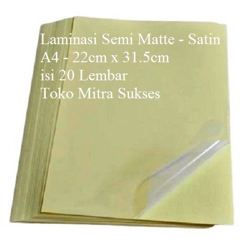 

New Laminasi Dingin Semi Matte - Satin A4