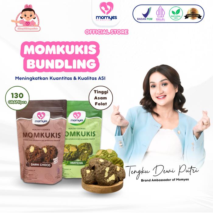 

MOMKUKIS Varian Darkchoco dan Matcha - Camilan Almond Food Snack Cemilan Cookies Makanan Kering