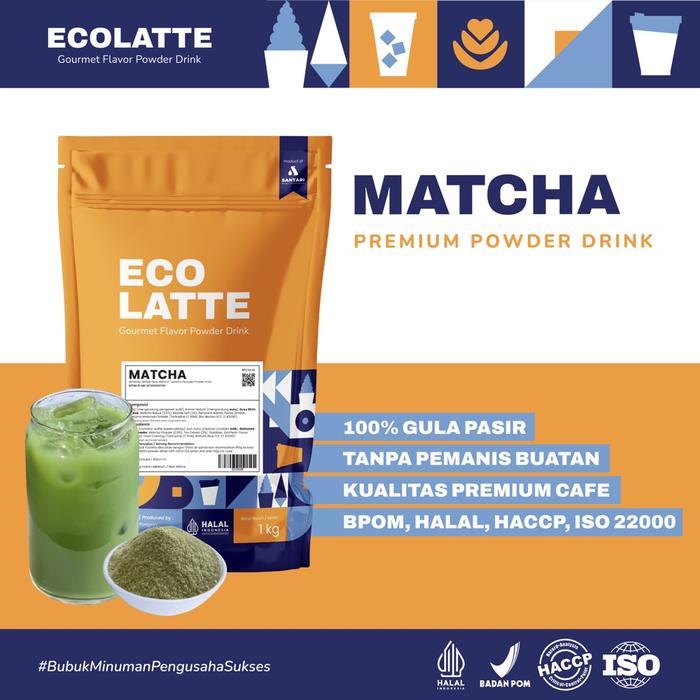 

Ecolatte Matcha 1Kg Bubuk Serbuk Minuman Powder Drink Aneka Rasa Murah Instan Cocok Untuk Usaha Umkm
