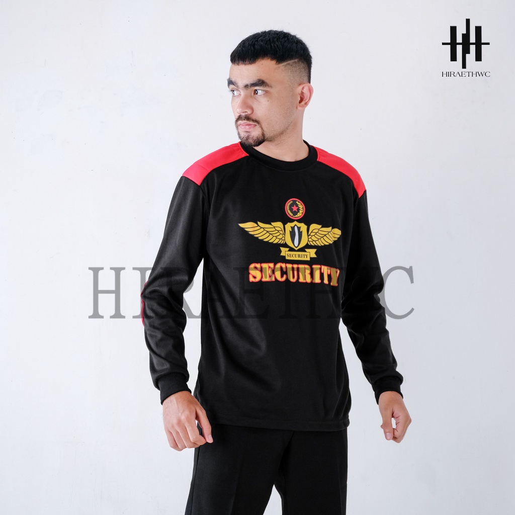Kaos Decker Security Hitam Wings Lengan Panjang Kaos Bantalan Security Satpam Kaos Satpam Terbaru