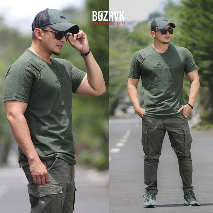 Navero-Kaos Pria Hijau Army Kaos Kaos Baju Kaos Tactical Kaos Taktikal