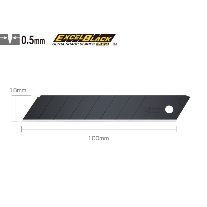 

New Refill Pisau Cutter Hitam 18 mm LBB-10 (10pcs pack) Olfa Spare Blade