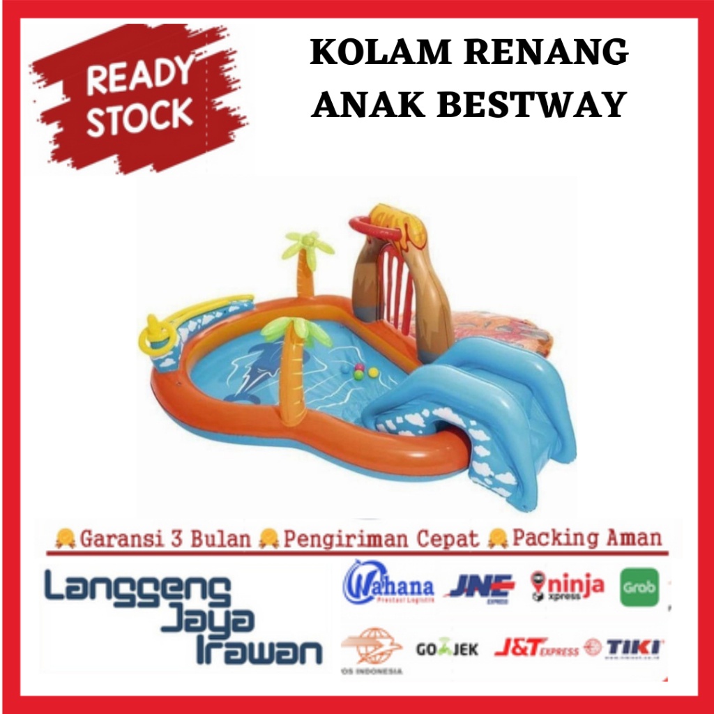 KOLAM RENANG ANAK BESTWAY KOLAM KARET PEROSOTAN OUTDOOR POOL ACTIVIT