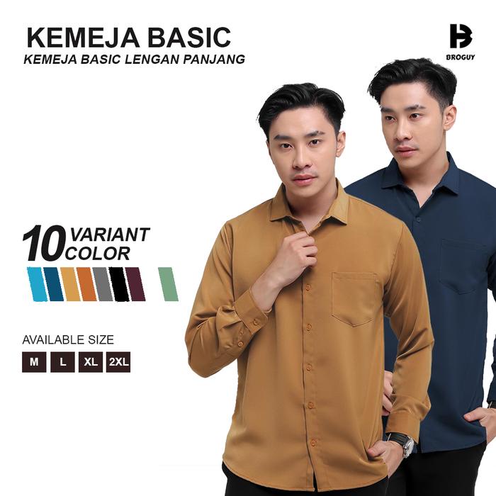 Zeno-BROGUY Kemeja Basic Lengan Panjang Unisex