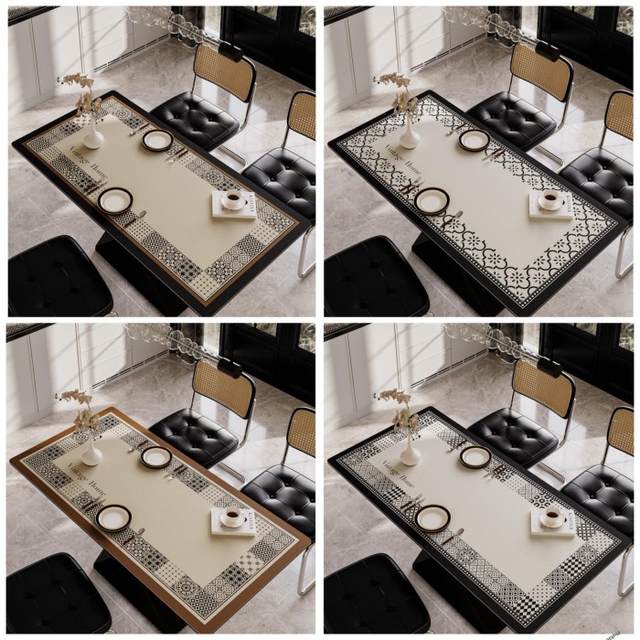 Fastclik Taplak Meja Makan Anti Air/Alas Meja Tamu Anti Air/Taplak Meja Ruang Tamu/Taplak Meja