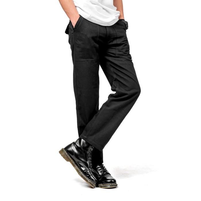 Luno- BESPOKE PROJECT - Celana WORKPANTS BLACK Desain OG-107