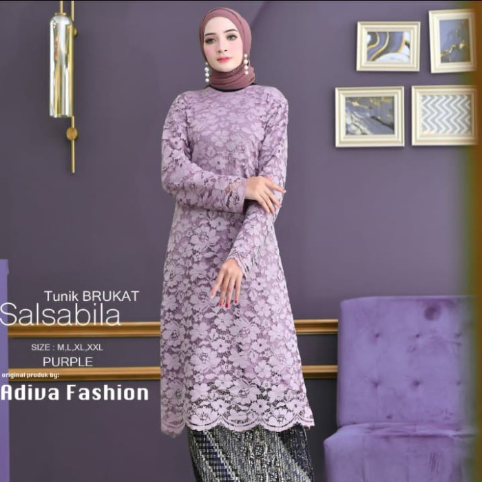 tunik brokat set/kebaya tunik pesta/kebaya tunik brokat