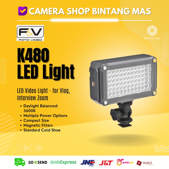 F&V K480 Compact Led Video Light - Vlog Interview Zoom