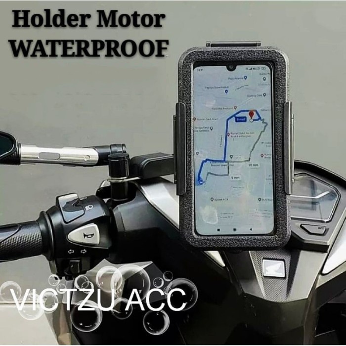Holder Motor Waterproof Bracket HP GPS Handphone Anti air