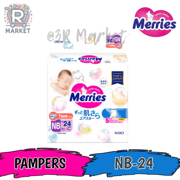 

Merries Premium Newborn Tape 24 Pcs NB 24 Popok Bayi Perekat