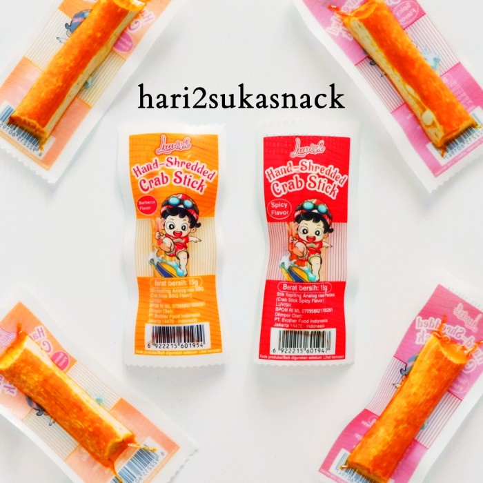 

GM289 LUVISH Crab Stick Spicy Pedas / Crab Stik Kepiting Luvish Rasa Barbeque / Cemilan China Instan