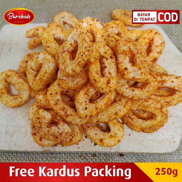 

LB558 250 Gram Kerupuk Ring Setan Pedas Kiloan Snacks Camilan Food Instan Kering Cemilan Makanan
