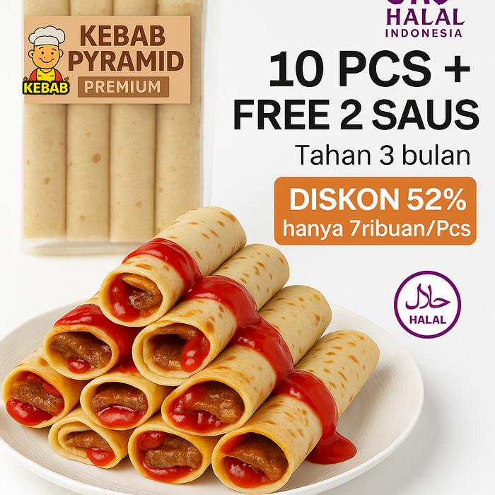 

HV576 Gratis ongkir Paket 10 Kebab panjang Frozen Food Ori: Isian Daging Sapi Penuh, cemilan Instan