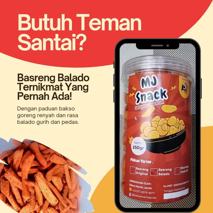 

GJ525 Basreng Balado Renyah Gurih Pedas 250grm Cemilan Instan Food Snacks Food Snacks Food Snacks