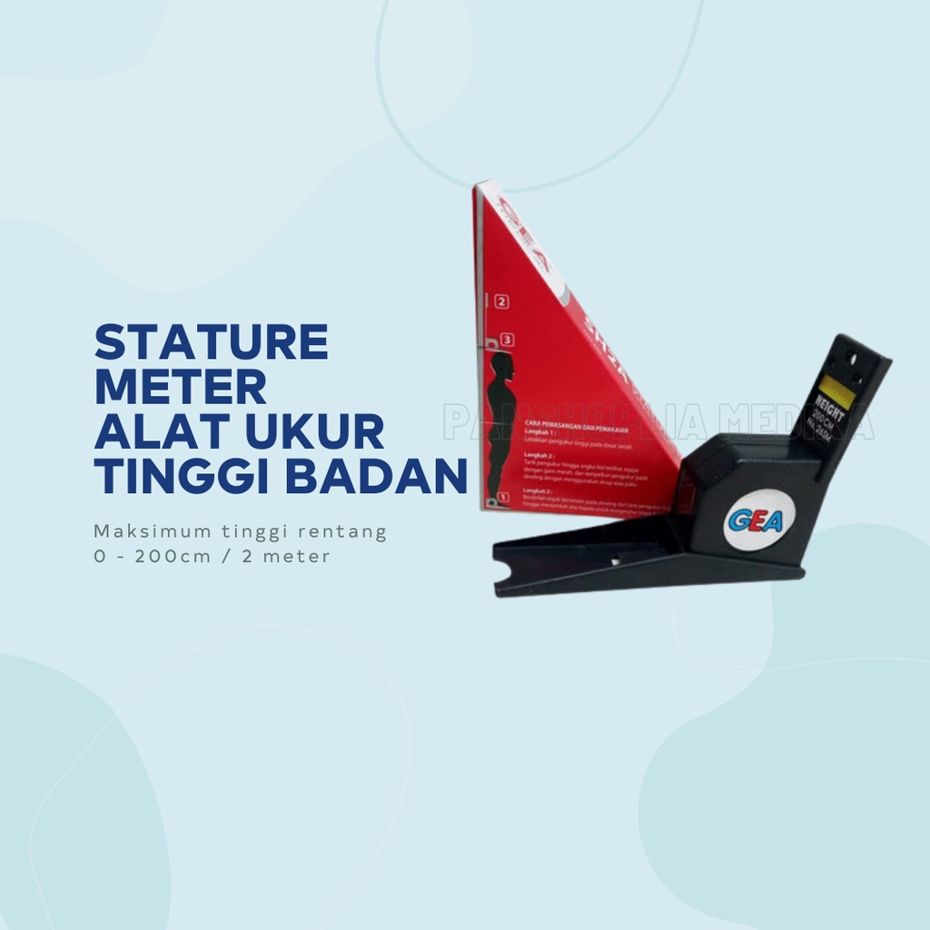 ALAT PENGUKUR TINGGI BADAN DEWASA DAN ANAK GEA / STATURE METER 2M / STATURMETER 2 M / MICROTOISE