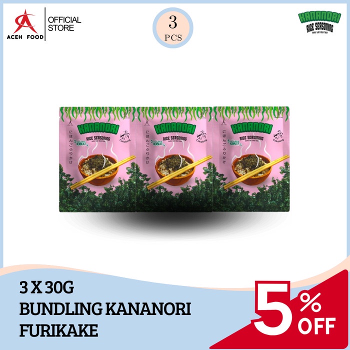 

GRATIS ONGKIR Bundling Kananori Furikake Rice Seasoning Cakalang Kriuk 30gr x 3 pcs Rumput Laut