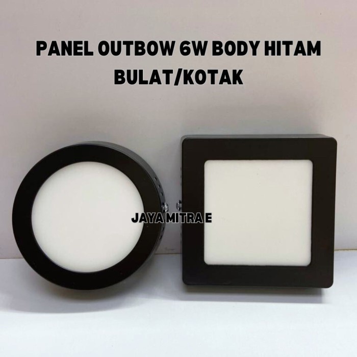 Lampu Panel LED Outbow 6W 6Watt Body Hitam / Downlight Outbow 6 Watt