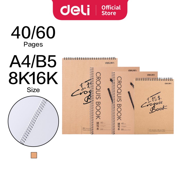 

TERBARU Deli sketch book 60 lembar , buka vertikal,atau diputar 73634 73635