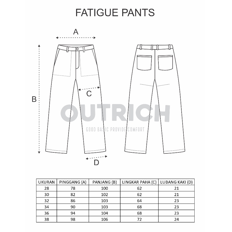 OUTRICH - CELANA PANJANG FATIGUE/CELANA FATIGUE